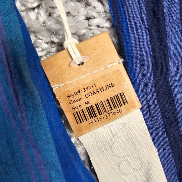 Escape by‎ Habitat Shirt Womens Medium Button Up Long Sleeve Stripe Lightweight - Picture 6 of 13